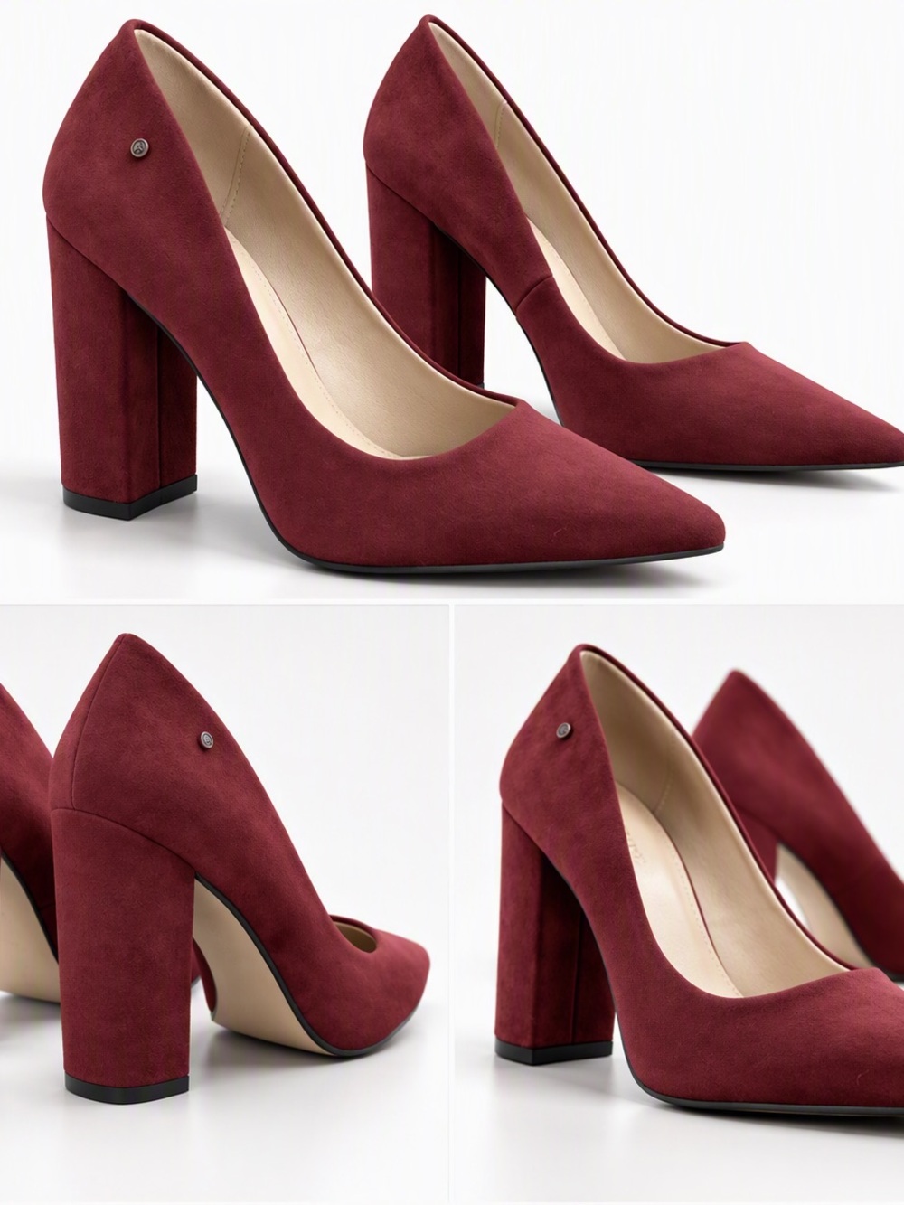 NWT French Connection Kelsey Pumps Burgundy Block Heel 3.75” w/ Box
